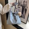 Women's Solid Color Tote Bag Wide Shoulder Strap Shoulder Bag Crossbody Bag