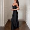 French pure lace dress waist slim fishtail skirt v-neck suspender fashionable sexy high split long dress women