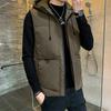 Herbst- und Winter Herrenweste mit Kapuze Übergröße Weste Sportjacke Verdickte Thermoweste