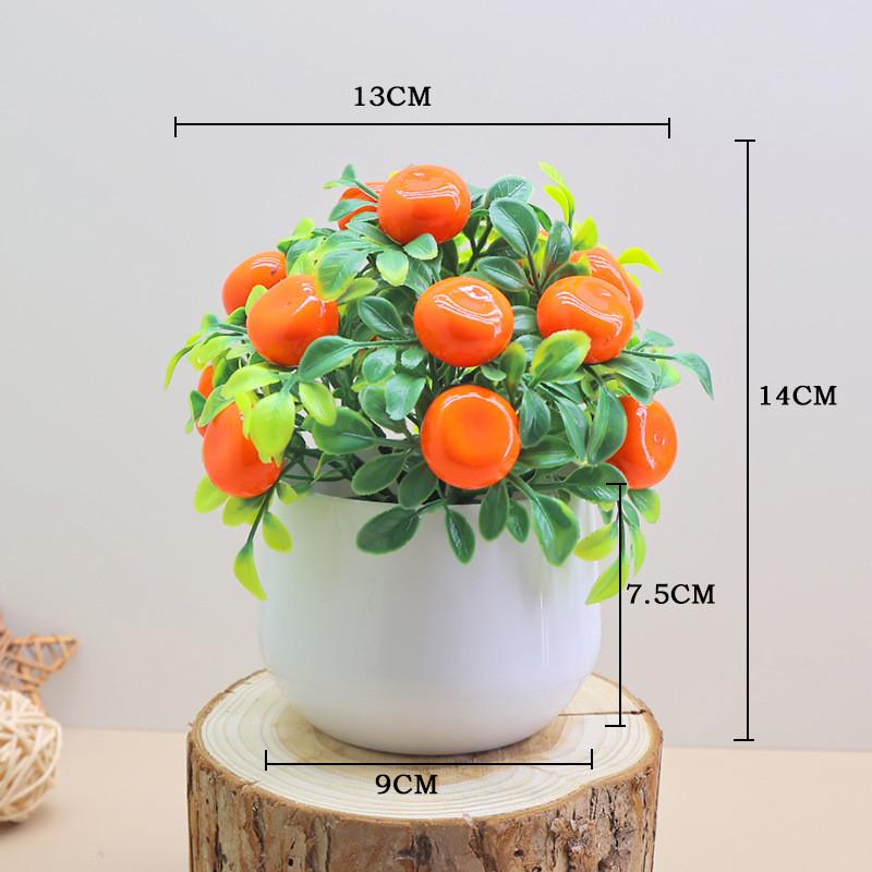 Simulated Green Plants Apples Oranges Cherries Potted Plants Desktop Plant Decor