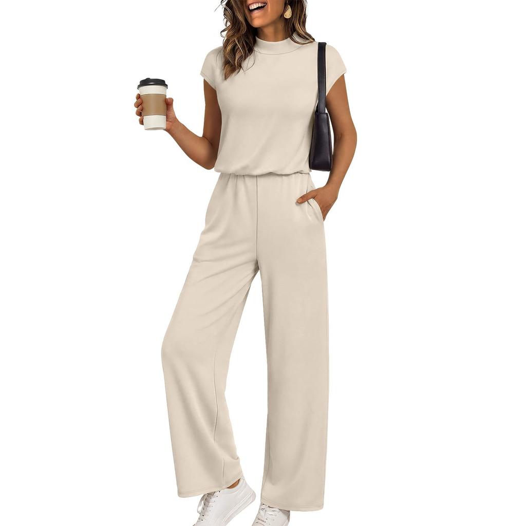 Women's Casual Fashion Short-Sleeve Top And Long Pants Set
