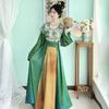 Chinese Tang Dynasty Style Hanfu Women's Tang Beizi Crew Neck Shirt Daily Waist-length One-piece Skirt