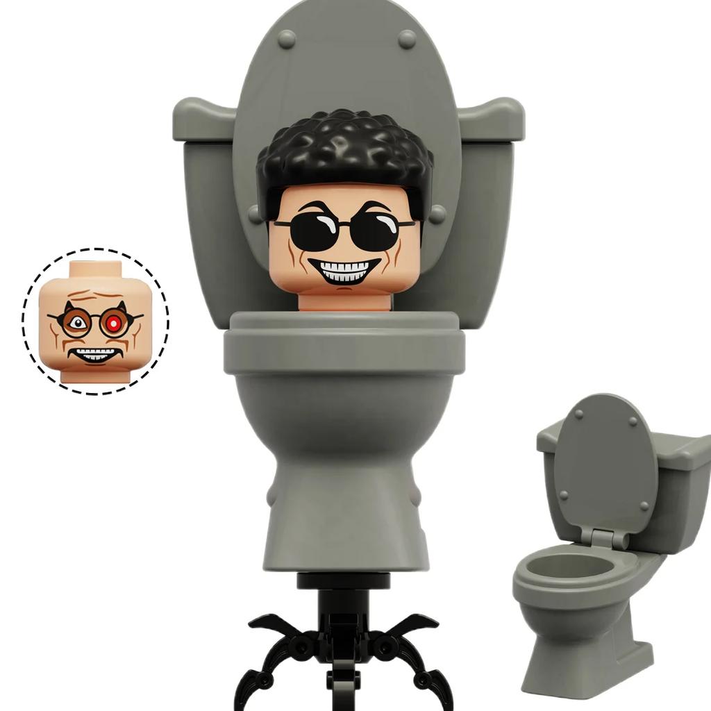 Mini Skibidi Toilet Man Figure Anime Building Block Toys Tvman Plus Titan Cameraman Speakerman Bricks Model Kid Birthday Gifts