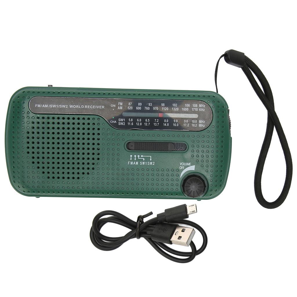 Hand Crank Solar Radio AM FM SW1 SW2 Camping LED Flashlight Multiband Camping Emergency Radio for Outdoor