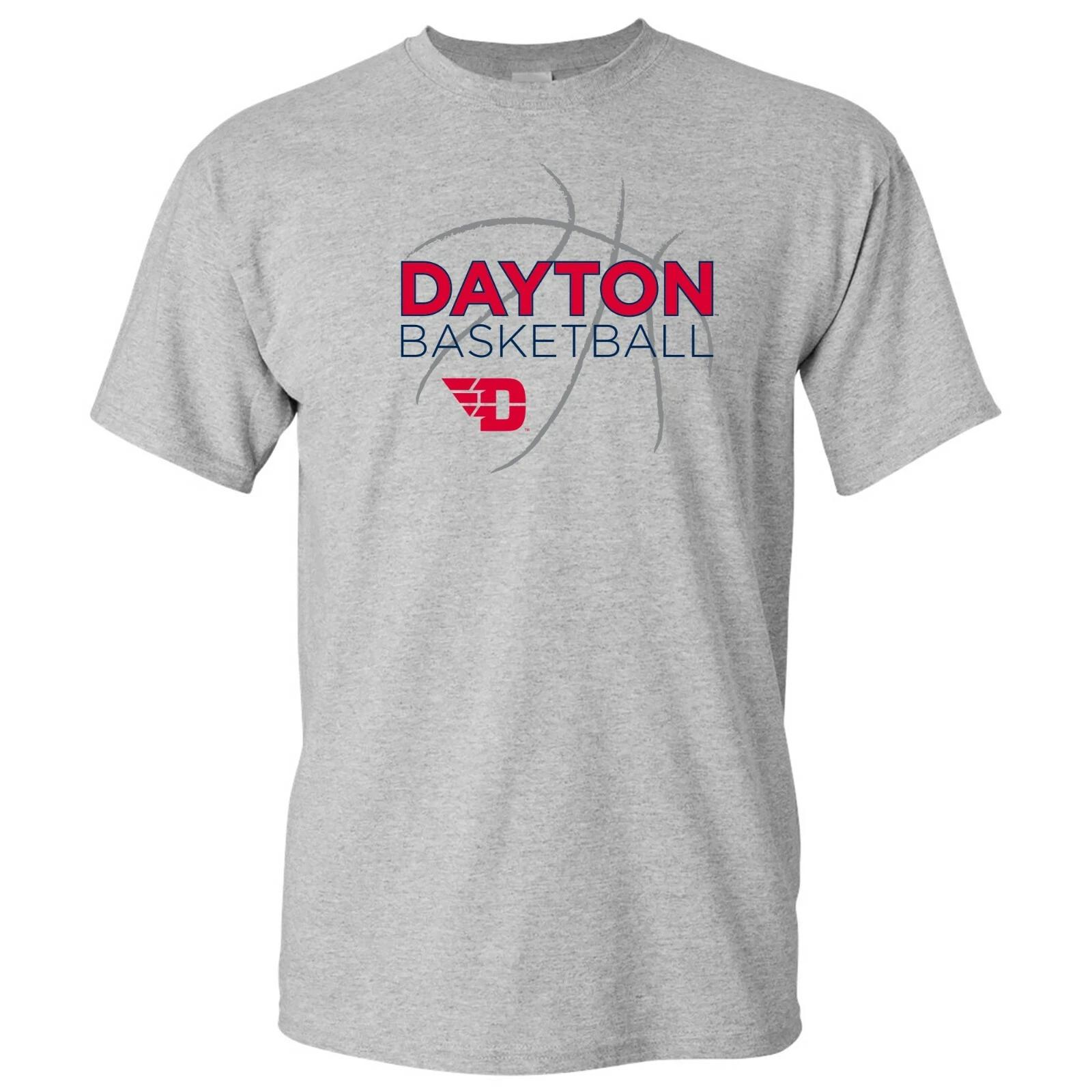 Dayton Flyers Basketball Sketch T-Shirt - Sport Grey 3XL
