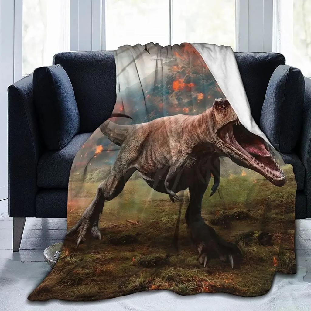 Dinosaur Blanket for Boys Jurassic Dino World Park Soft Flannel Throw Blanket Dinosaur Room Decor for Boys Gifts for Sofa Bed