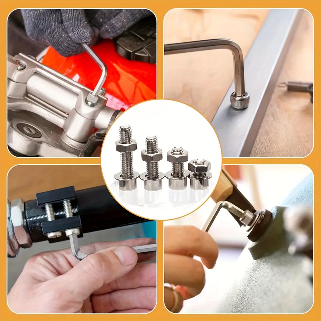 670pcs Stainless Steel Allen Screw and Bolt Combination Set | M3, M4, M5, M6 Hex Head | Includes Flat Washer Wrench