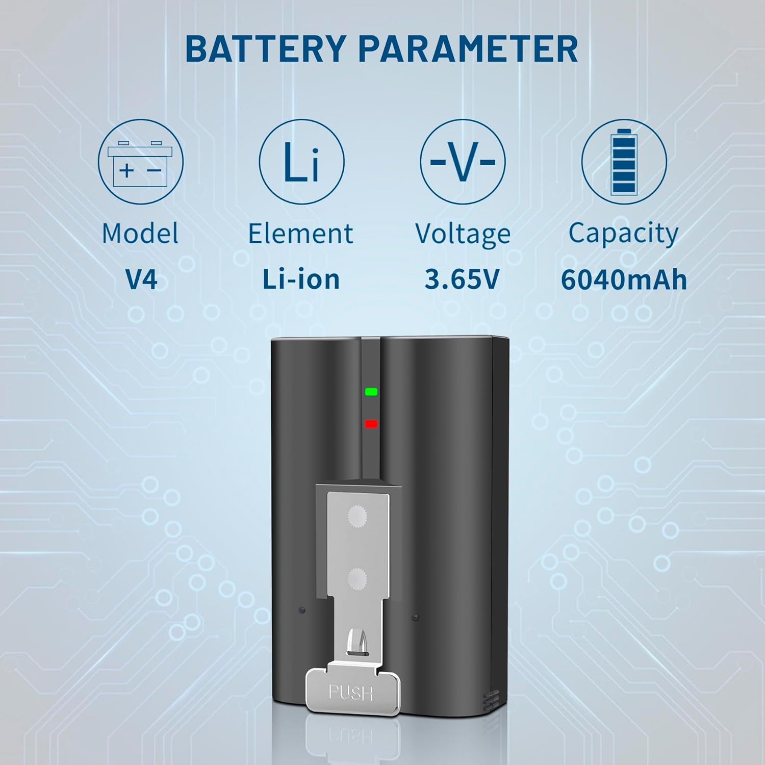 1 упаковка перезаряжаемой батареи V4 3,65 В для камеры Ring-Doorbell 1/2/3/4 / USB-зарядной станции, батарея для Stick Up Cam (2-е и 3-е поколение),4 камеры, Приклеить