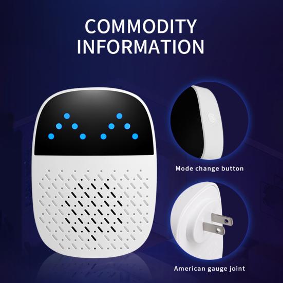 Ultrasonic Pest Repeller Ultra-High Frequency Pulse Waves Ultra-Large Effective Area US Plug Insect Rodent Repeller Mouse Control Device