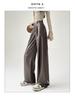 Women's 2025 Black Leather Wide-Leg Slimming High-Waisted Pants