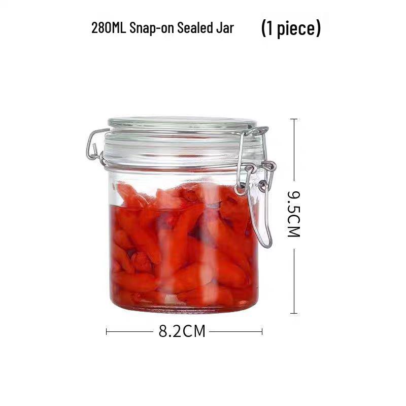 Transparent Glass Seasoning Jar with Open-Hole Lid for Kitchen Condiments