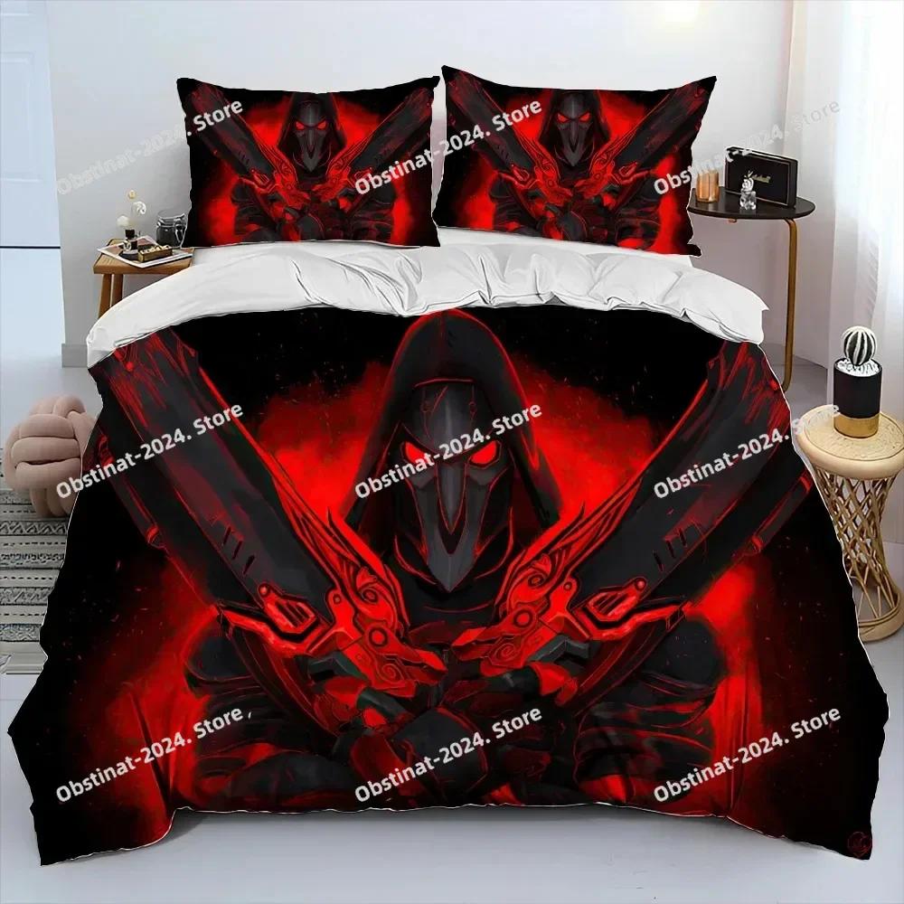 OW Overwatch Gioco Gamer DVA Set Biancheria da Letto Stampato Set Letto Con Federa Copripiumino Morbido Singolo Matrimoniale Queen Super King Size