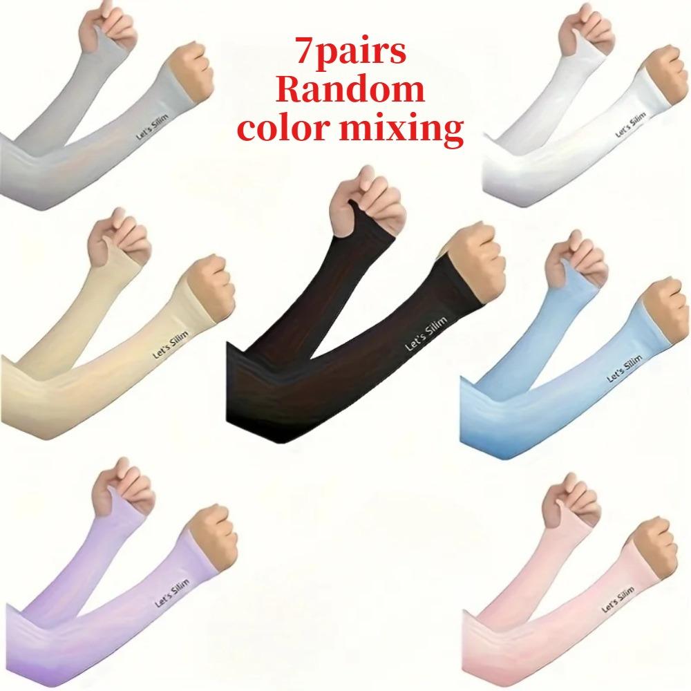 1-7 pairs of sun and shade arm covers, arm guards, fashionable sleeves,UV resistant arm covers,suitable for cycling and driving,