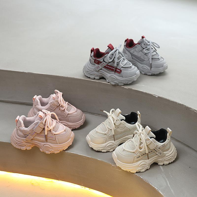 Spring Autumn Kids Sports Shoes Soft Sole Breathable Sneakers For Boys Girls Middle Small Children Student Casual Shoes