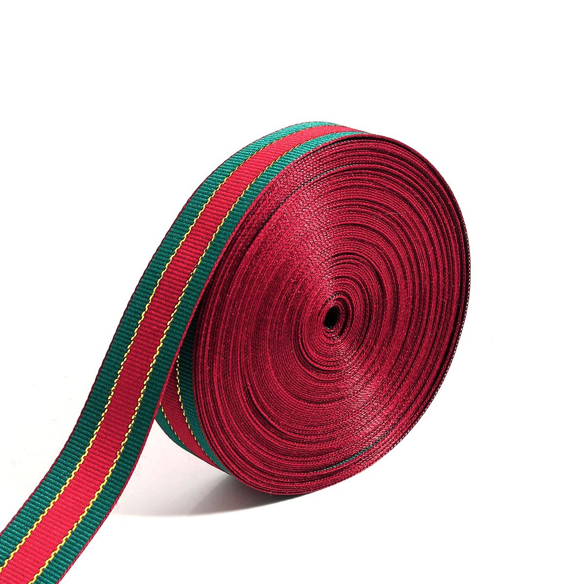 

1/1.5/2.5/3.8cm Red Green Color Polyester Christmas Ribbon For Gift Packaging DIY Handmade Home Christmas Tree Party Decoration Width 1cm 10Yards
