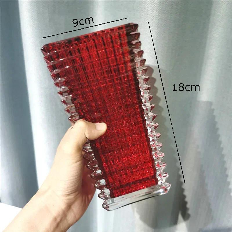 

Transparent Crystal Vase Square Edges and Corners Glass Vases Hydroponics Glass Flowers Pots Flower Arrangement Desk Decoration