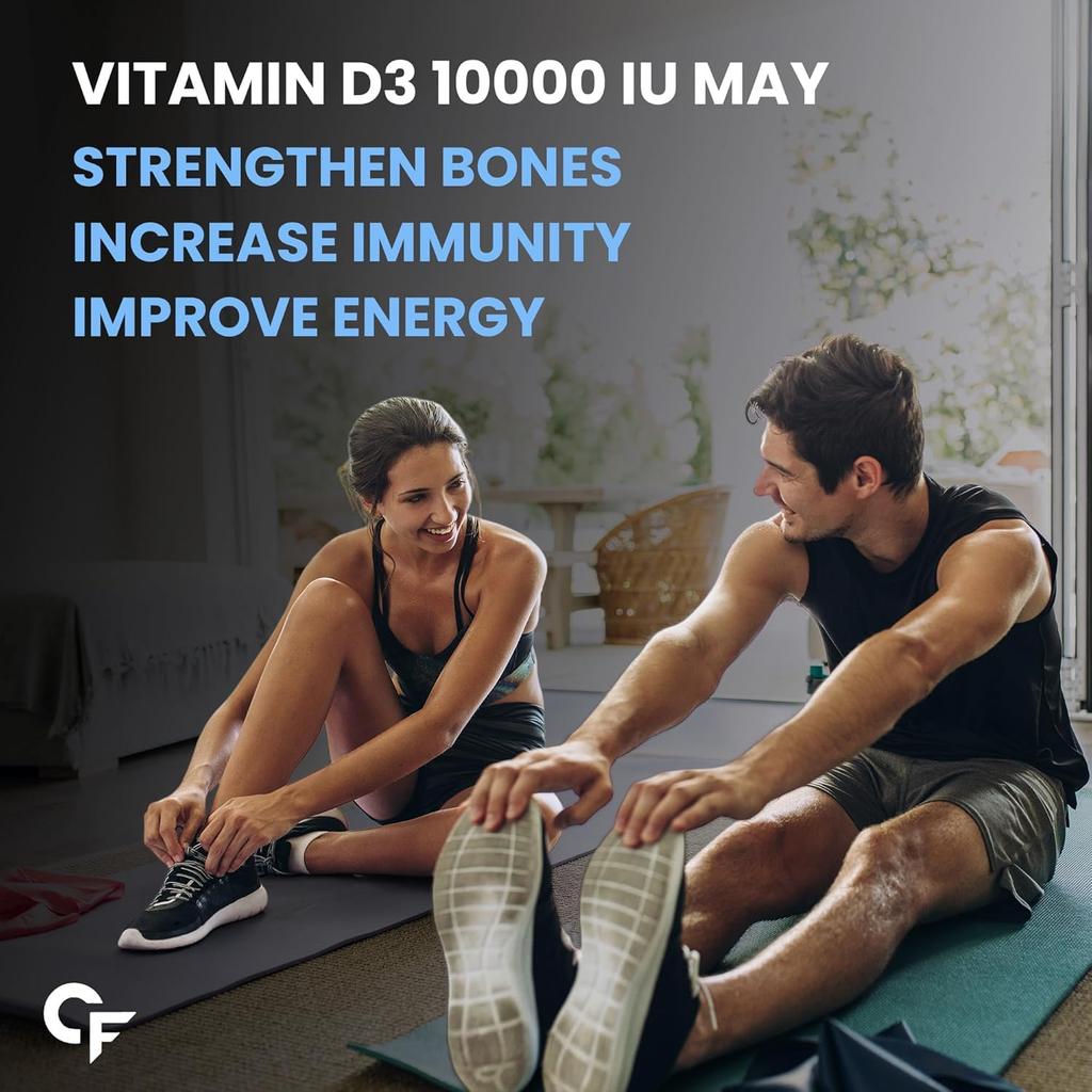 Carbamide Forte Chewable Vitamin D3 10000 IU Tablets 60 Pack for Bone Health and Immunity Support
