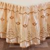Princess Lace Bed Skirt Floral Embroidery Bed Skirt Non-slip Bed Cover Queen King Bedspread Bedding Mattress Cover Bedding Decor
