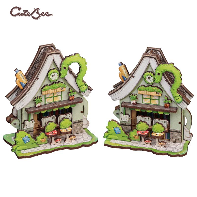 CuteBee Diy Book Nook 3d Wooden Puzzle Diy Miniature House Kit Diy Craft Kit 3d Book Nook