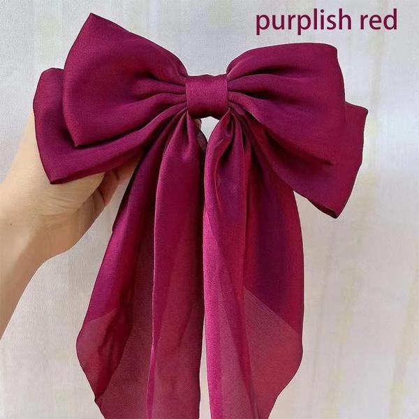 

Лента бант заколка для волос большая винтажный стиль заколка пружинная заколка аксессуар для волос головной убор аксессуар пурпурно красный