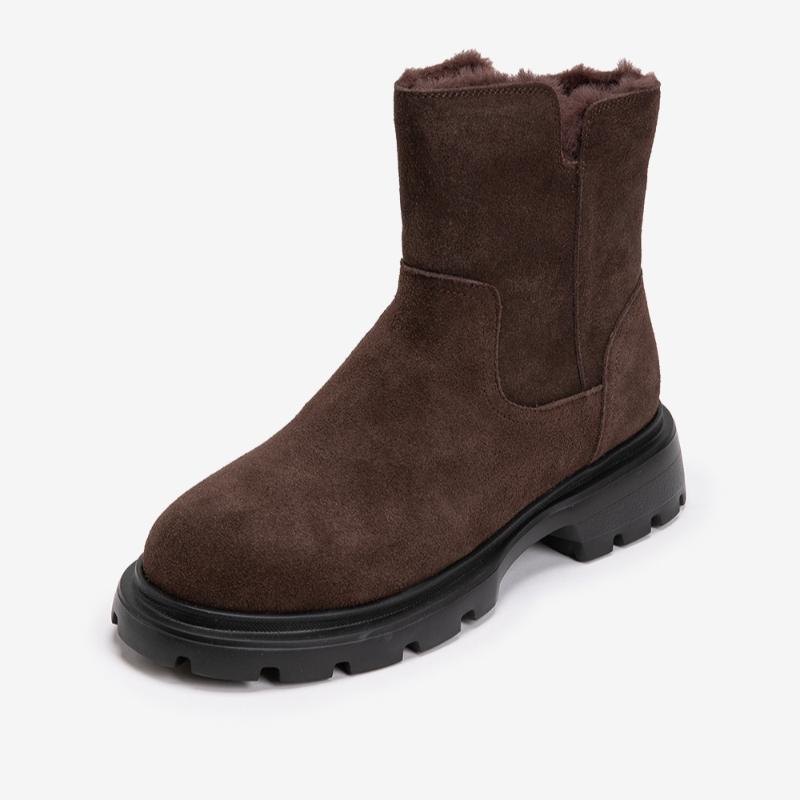 Young Age Women Trend Worker Platform Boots Brown