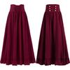 Medieval Retro Gothic Shoelace Waist Lace Large Swing Skirt Easiest for Match Women's Skirt Large Swing Skirt.