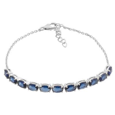 Silver Bracelet with Sapphire Nano 4.788ct, Item Weight 4.04 Gr (2191483)