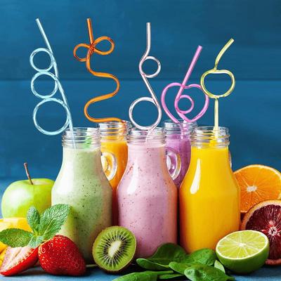 12Pcs Reusable Plastic Crazy Drinking Straws - Perfect for Classroom Activities, Valentine's Day, Christmas, Birthdays & Weddings!