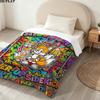 Tails Printed Flannel Blanket, soft throw for bedroom sofa, washable, Christmas present, great gift.