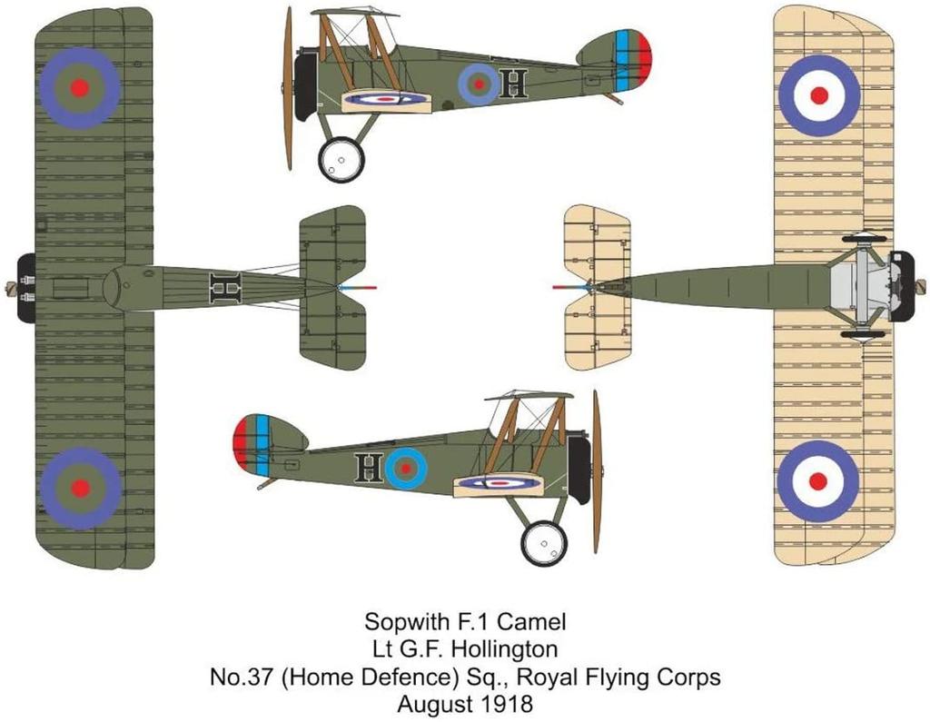 Barom Royal Air Force Sopwith Camel Biplane Fighter Set of 2 Plastic Model CV14417 1/144 F.1
