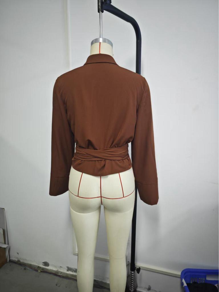 2025 Autumn Solid Color Long Sleeve Top Shirt - PJ0394/PJ0393