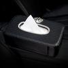 High Quality Leather Diamond Crown Car Tissue Box For Armrest Paper Holder Hanging for Auto Back Seat Headrest Organizer Storage