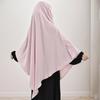 Ice Silk Double-layered Prayer Khimar Hijab Breathable Islamic Dubai Style Long Instant Headscarf Festival And Praying Hijab