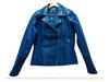 BLUE New Women's Leather Jacket Genuine Lambskin Leather Handmade Biker Style