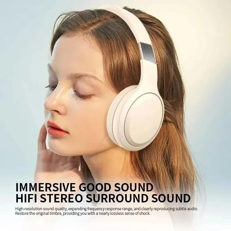 Wireless Bluetooth 5.3 Headphones 3.5mm Wired Sports Gaming Headsets with HD Foldable HiFi Stereo Noise Canceling Earbuds