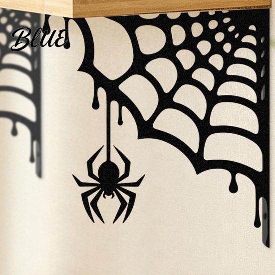 Lifelike Spider Web Decoration for Home 2Pcs Corner Metal Wall Art Signs Outdoor Decor Gothic Unique Garden Hanging Minimalist Aesthetic Sculpture