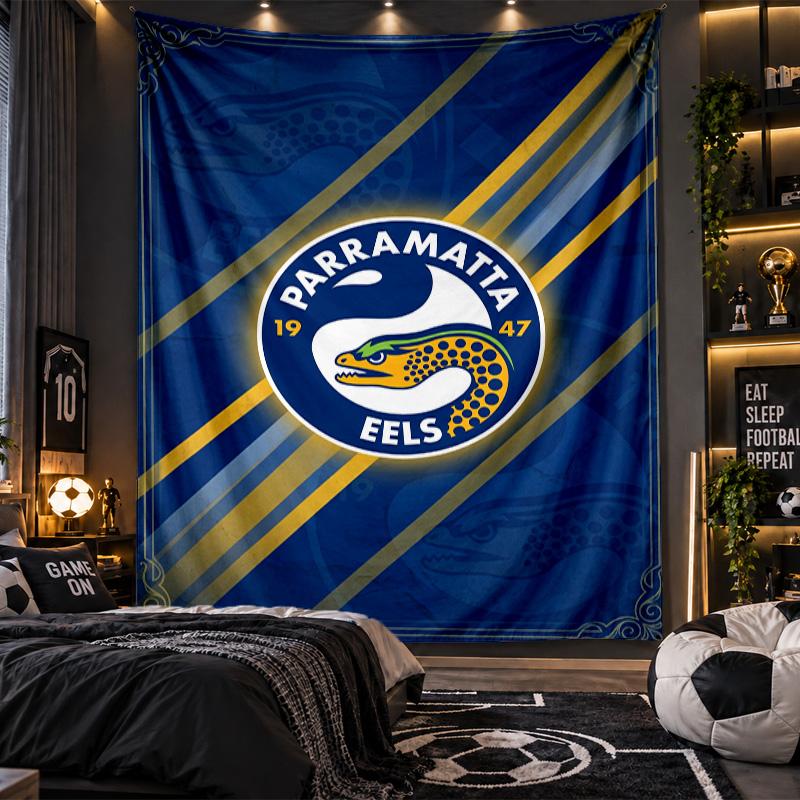 Wall Hanging Tapestry Parramatta Eels Print Cloth for Living Room Bedroom Home Decor