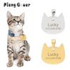 Name Personalized ID Tags Cat Collar Golden Silvery Nameplate Engraving Custom Dog Name Anti-lost Pendant Pet Collar Accessories