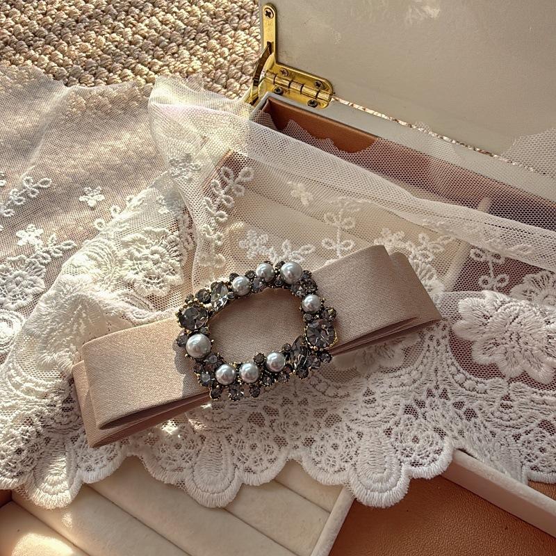 Bow Hair Clip with Exquisite Crystal for Women's Ponytail, High Quality