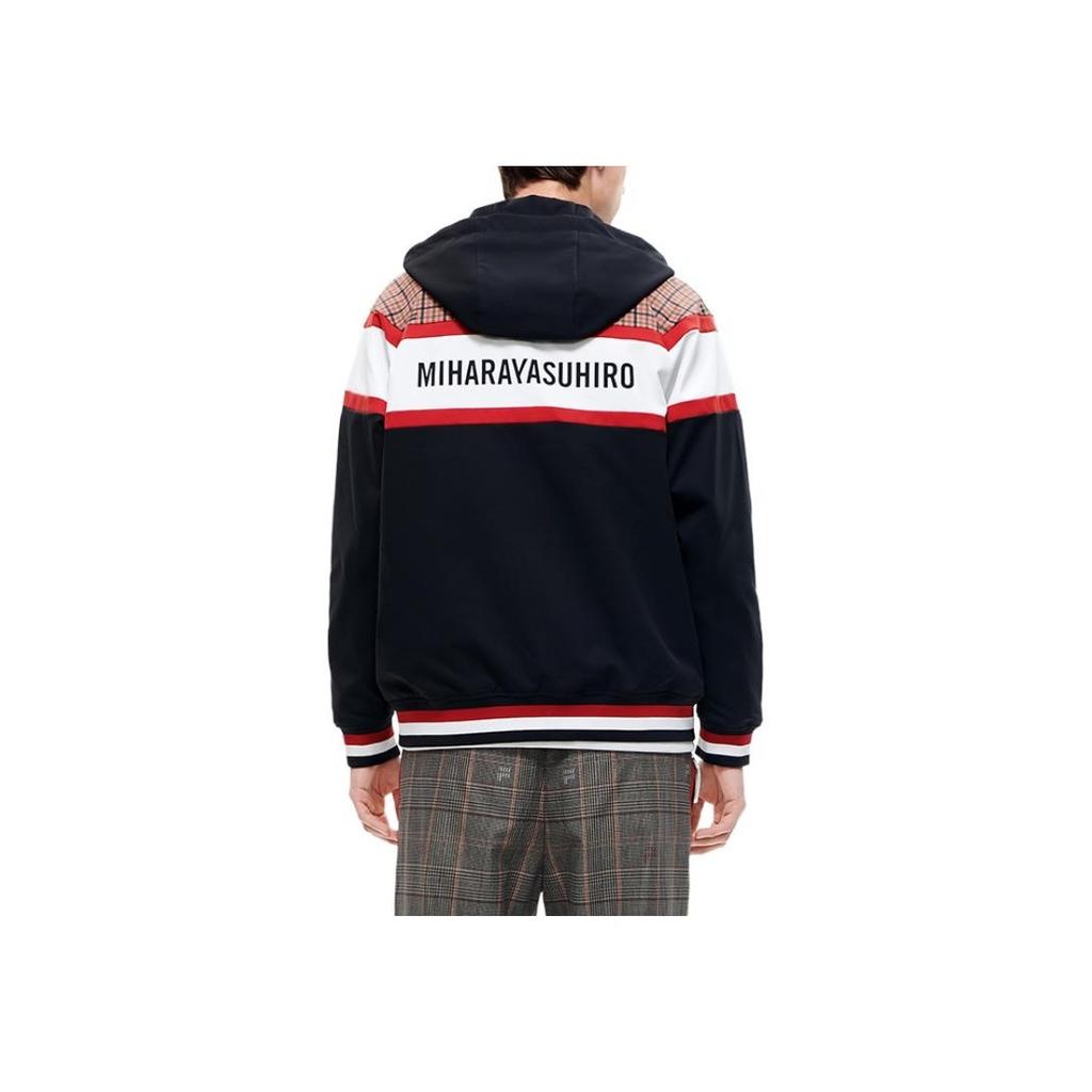 FILA Mihara Yasuhiro Collaboration Logo Print Color-Block Woven Hooded Jacket Men Jacket Black F11M213702F-BK