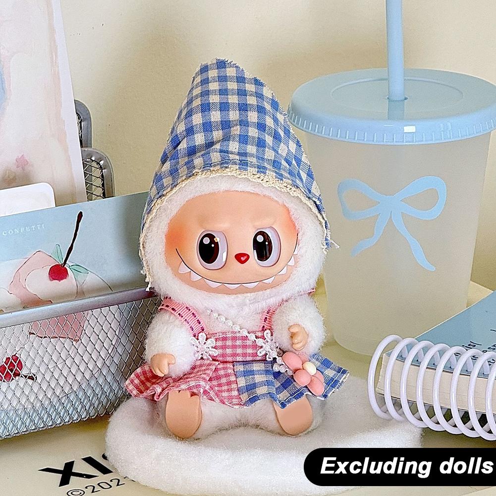 For 17cm Labubu Doll Clothes Fashion Clothes Dress Doll Clothes Color Match Overalls Dolls Accessories Cute Decoration Little Clothes