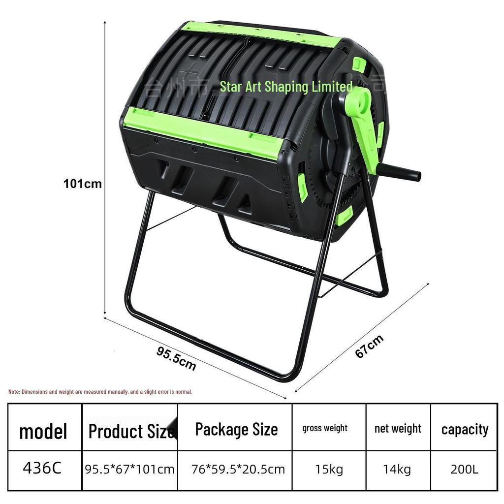 Compost Tumbler: Outdoor Patio Leaf Storage & Organic Fertilizer Bin