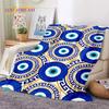3D Evil Eye Turkey Blue Nazar Eye of Horus Cobertores de flanela macia, cobertor confortável para camas de piquenique, sofá, quarto