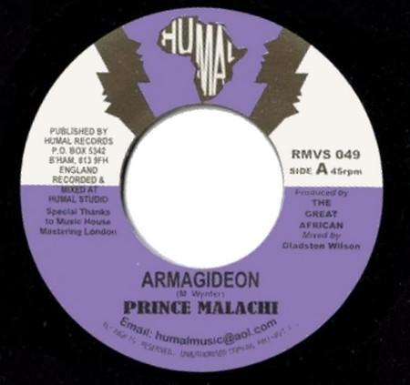 

7inch Record PRINCE MALACHI - Armagideon RMVS049 Humal Records 2001 UK Reggae, Ska & Dub Used