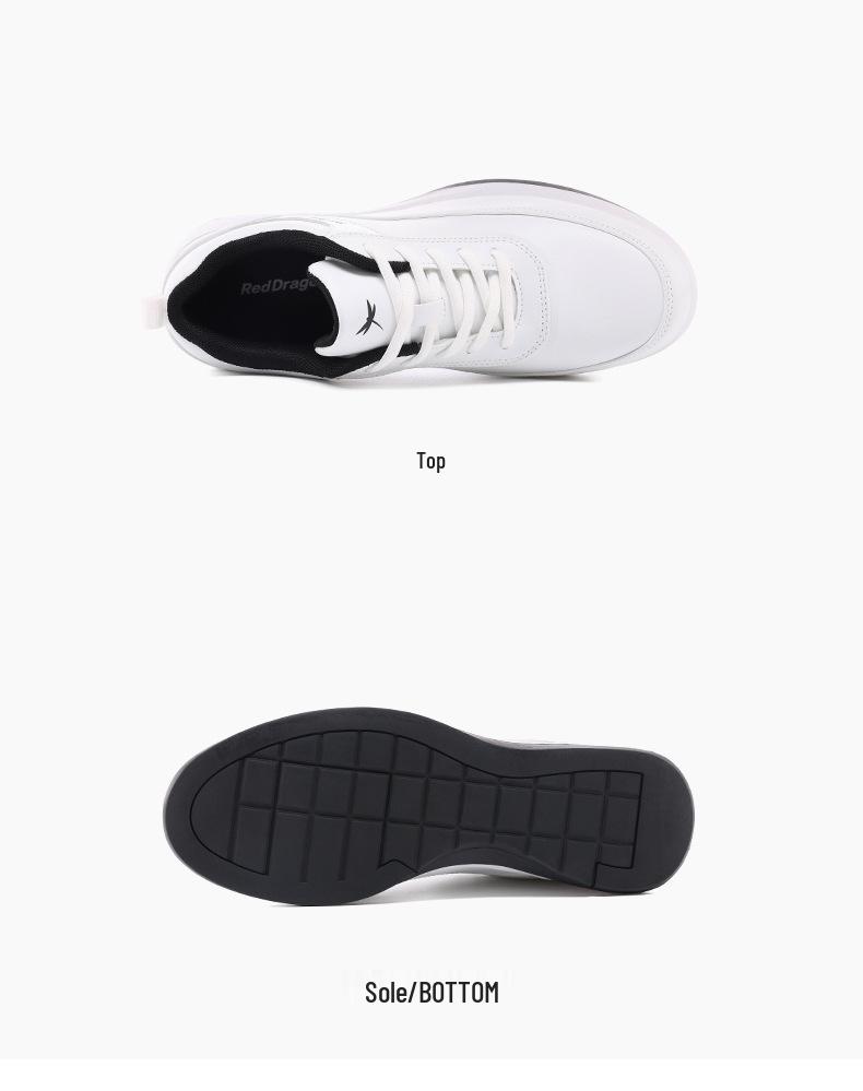 Red Dragonfly Men's Black Leather Waterproof Sports Casual Shoes - Spring/Summer Collection.