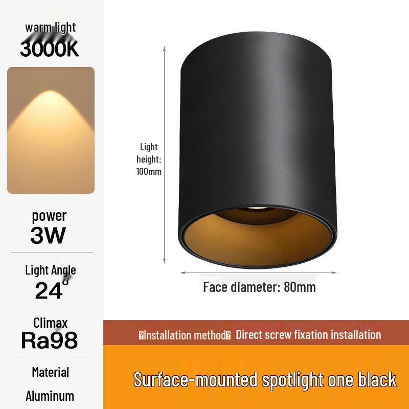 Compact Adjustable Angle LED Ceiling Spotlight for Bedrooms and Living Rooms