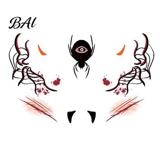 Funny Face Tattoos Halloween Tattoo Stickers, Waterproof Scary Makeup Decals for Party, Cosmetic Grade Ink Temporary Wound Scar Body Art Kids