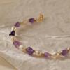 Freshwater Pearl Purple Natural Stone Elegant Women Bracelet