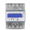 Three Phase 4 Wire DIN Rail Energy Meter 4P High Precision LCD Display Electroni 380V Power Meter for Industrial Use