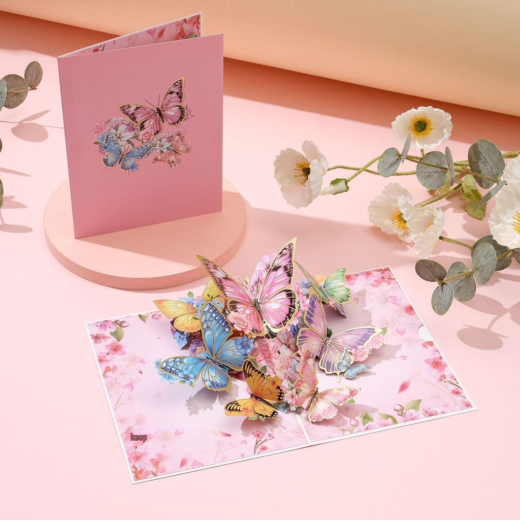 3D Butterfly Flower Bouquet Card - Creative Gift for Mother's Day & Birthdays